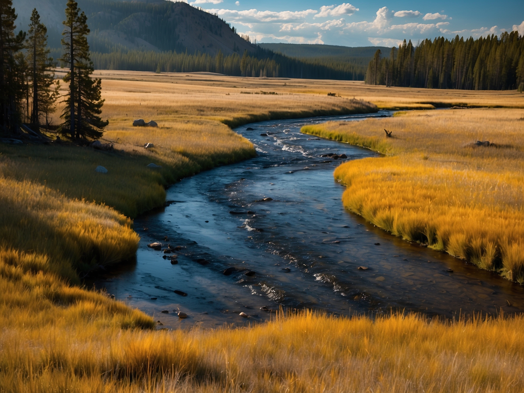 Scenic landscape for yellowstone national park guide travel in the USA