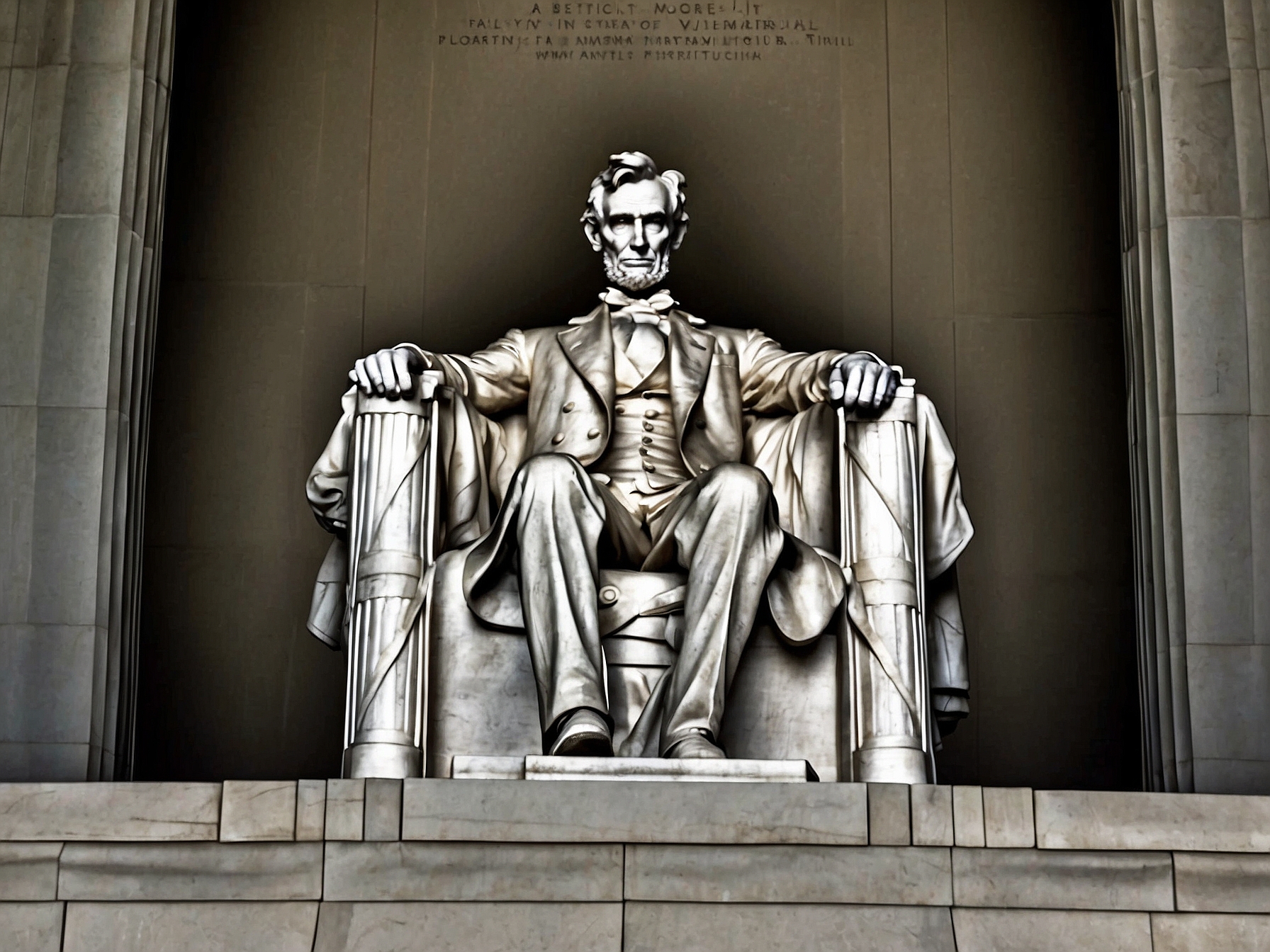 Detail view of Lincoln Memorial Washington DC