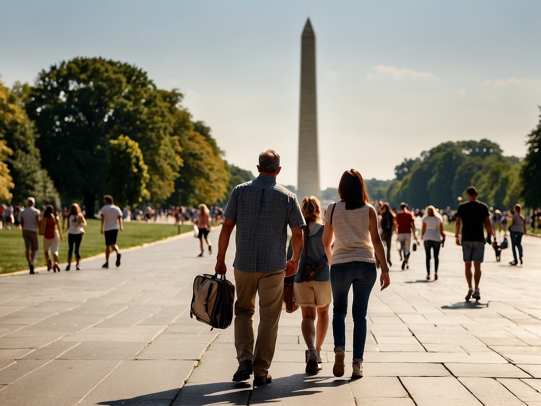 Visitors enjoying National Mall Washington DC in Washington DC