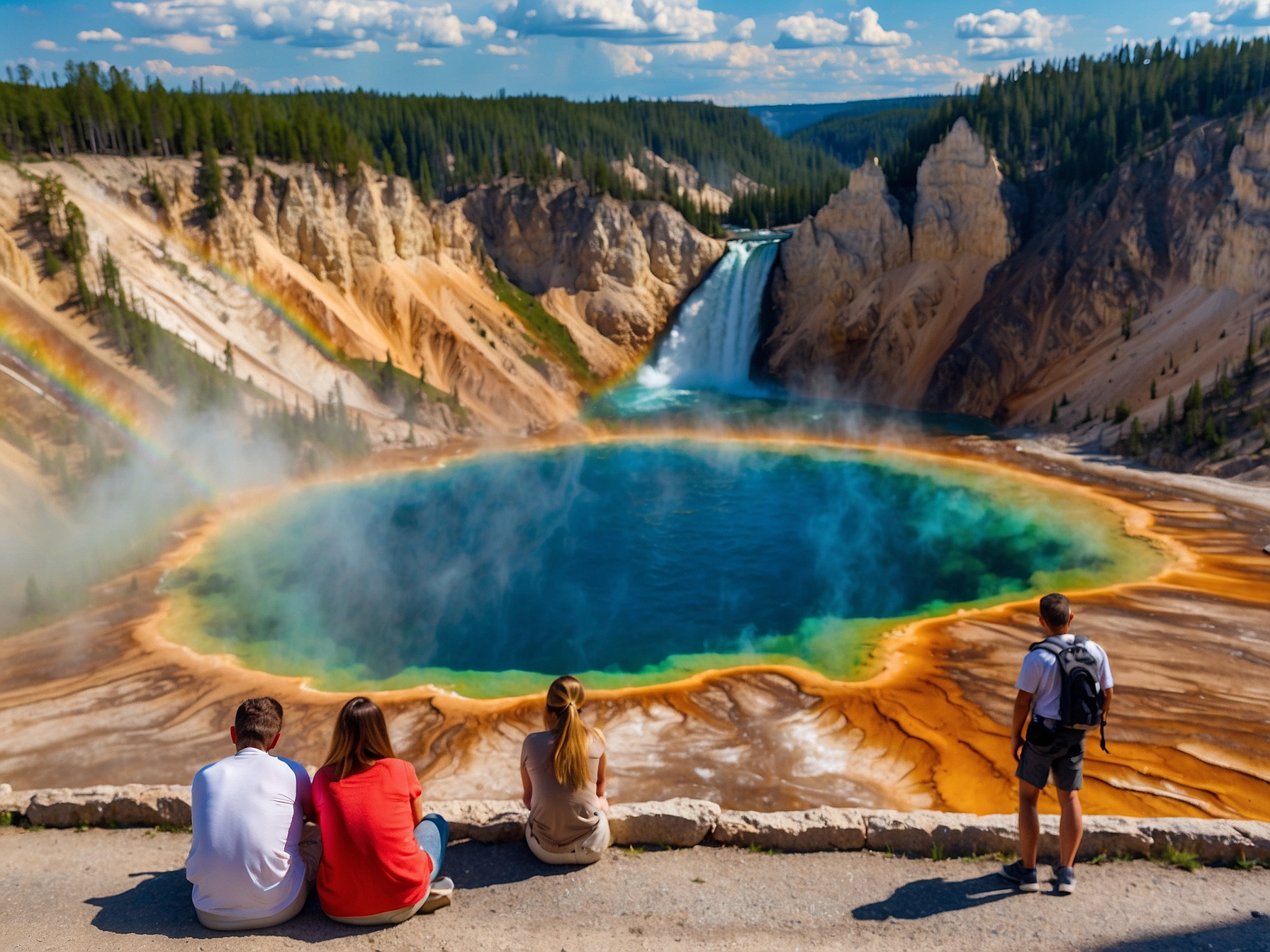 Scene at Grand Canyon of the Yellowstone in Yellowstone