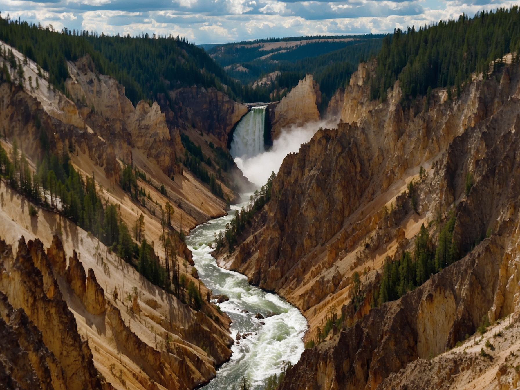 View at Grand Canyon of the Yellowstone in Yellowstone