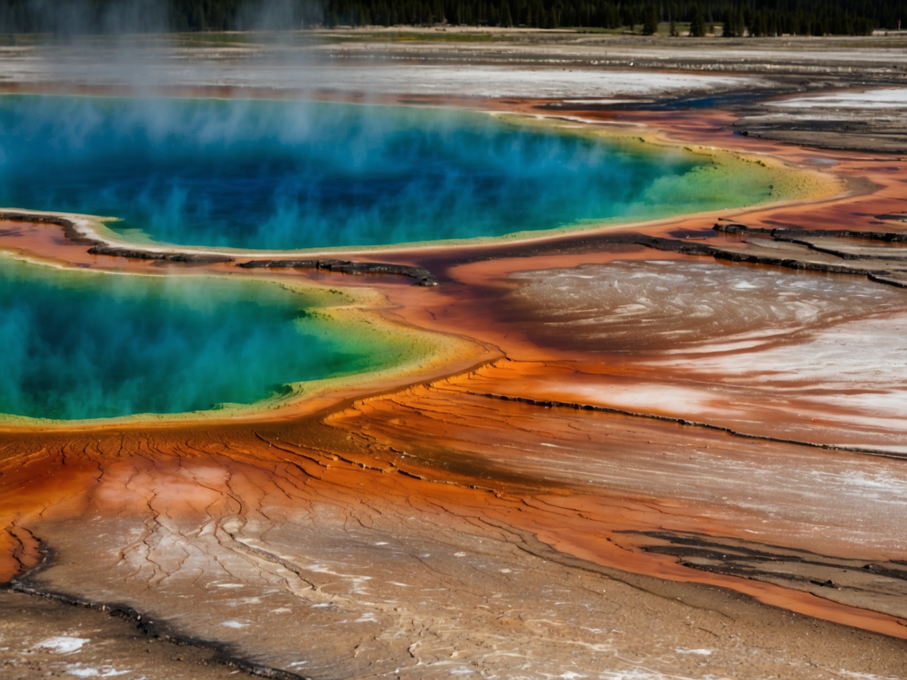 Surroundings near Grand Prismatic Spring Yellowstone in Yellowstone